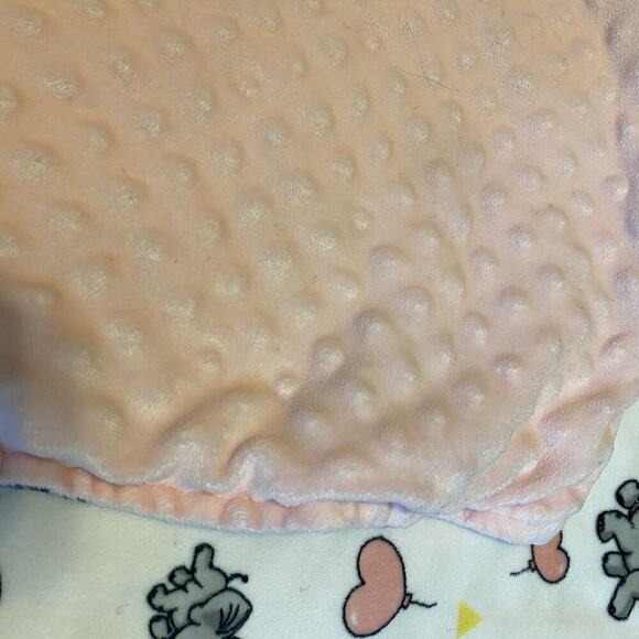 DAYSU Baby Crib Blanket Soft Double Sided Elephants Hearts Print Pink White - Picture 6 of 6